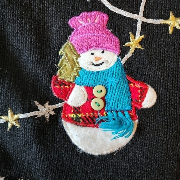 Designers Originals Studio Joy Christmas Snowman Full Zip Vest/Mock Turtleneck M - Picture 5 of 12